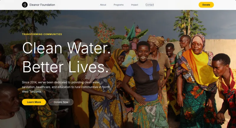 Eleanor Foundation charity website built by Lisia Digital