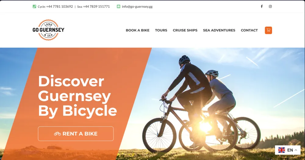 Go Guernsey Bike Hire website built by Lisia Digital